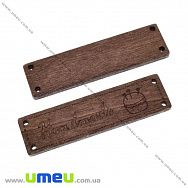 Бирка дерев'яна «Hand made», 63х17 мм, Коричнева (PUG-032949)
