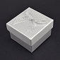 Коробочка Квадратна під колечко, 5х5х3,5 см, Срібляста (UPK-060587)