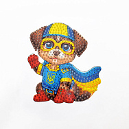 Набір алмазного живопису (наклейка) 10х10 см, Песик-захисник (SXM-059110)