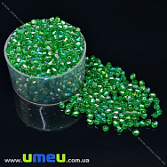 Бусины акриловые Биконусы, 4х4 мм, Зеленые АВ (BUS-018056)