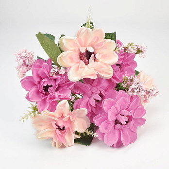 Букет жоржин, 34 см, Персиково-малиновий (DIF-057625)