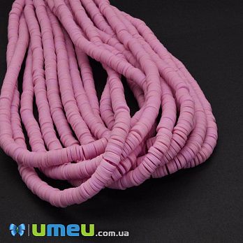 Намистини з полімерної глини, 6 мм, Рожеві (BUS-044128)