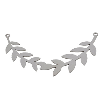 Конектор з нерж. сталі Листочки, 56х27 мм, Темне срібло (STL-055478)
