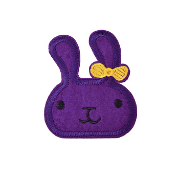 Термоаппликация детская Зайчик, 9х8 см, Фиолетовая (APL-052526)
