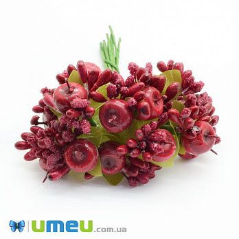 Тычинки на проволоке с яблочком, Красные (DIF-044675)