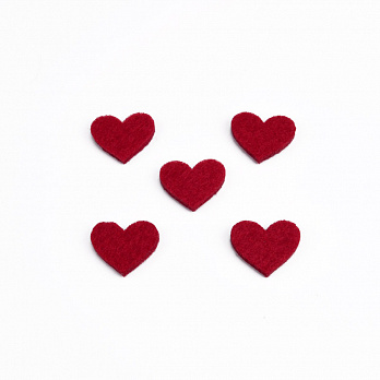 Декоративное изделие из фетра Сердечко, 2х2 см, Красное (FLT-051599)