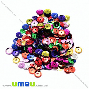 Паєтки Китай круглі грановані, 4 мм, Мікс (PAI-031947)