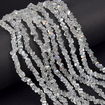 Намистини скляні скол (крихта), 4 мм, Прозорі (BUS-060935)