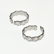 Каблучка з нерж. сталі з сердечками, 20 мм, Темне срібло (OSN-060530)