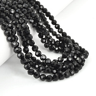 Бусины круглые граненые, 5,5 мм, Черные (BUS-057318)