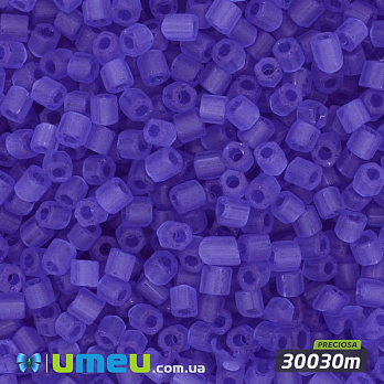 Бисер чешский Рубка 10/0, №30030m, Синий прозрачный матовый (BIS-024277)