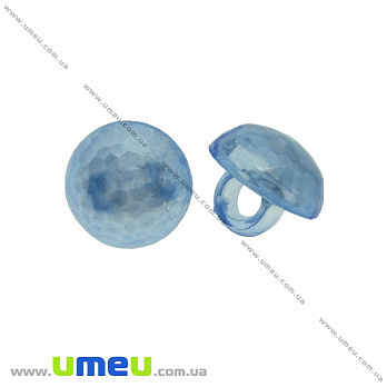 Пуговица пластиковая на ножке Круглая, 10 мм, Голубая (PUG-021489)