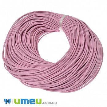 Кожаный шнур, 2 мм, Розовый светлый (LEN-044187)