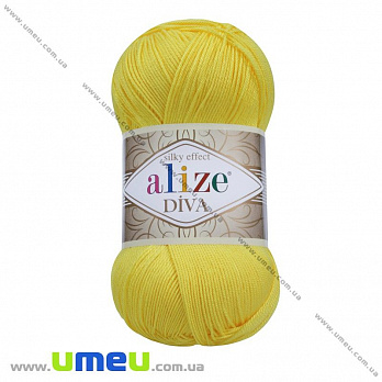 Пряжа Alize Diva 100 г, 350 м, Желтая 110 (YAR-025135)