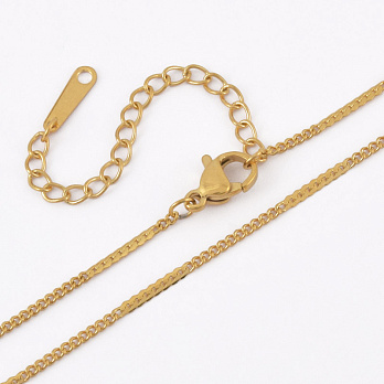 Основа на шию з нерж. ст. з подовжувачем, Золото, 1,5 мм, 40 см (STL-058332)