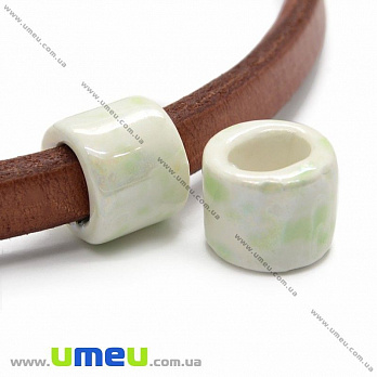 Бусина Regaliz (Licorice) керамическая, 17х14 мм, Салатовая (BUS-013596)