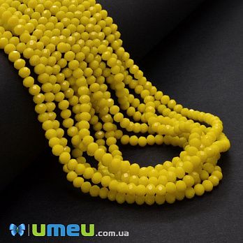 Намистини ронделі, 3,5х3 мм, Жовті (BUS-049220)