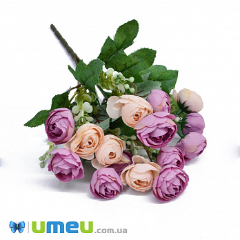 Букет півонії, 30 см, Персиково-бузковий (DIF-048289)