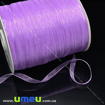 Стрічка з органзи, 6 мм, Бузкова (LEN-015779)