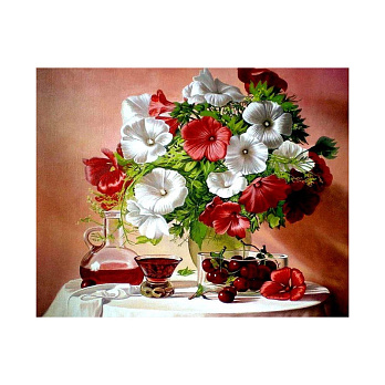 Набор алмазной живописи на подрамнике 30х40 см, Натюрморт с вишнями (SXM-056345)