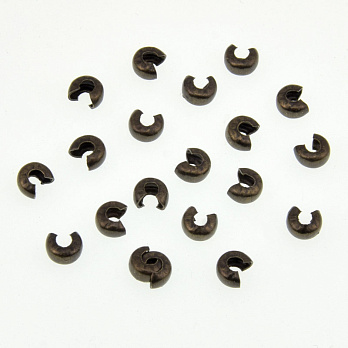 Намистини затискні Крімп, 4 мм, Антична бронза (BUS-008451)