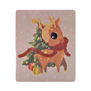 Набір алмазного живопису на картоні 25х21 см, Різдвяне оленятко (SXM-056413)