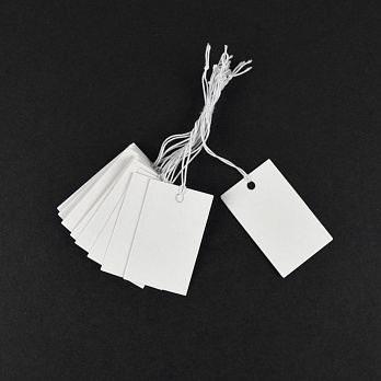 Бірки для подарунків, 37х23 мм, Білі (UPK-056255)