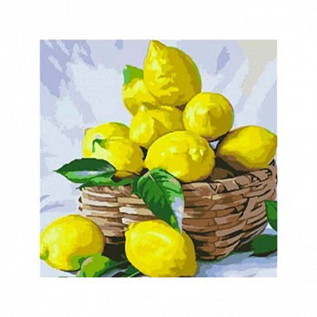 Набір алмазного живопису на підрамнику 30х30 см, Кошик лимонів (SXM-051357)