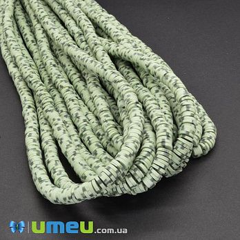 Бусины из полимерной глины, 6 мм, Салатовые светлые (BUS-044100)