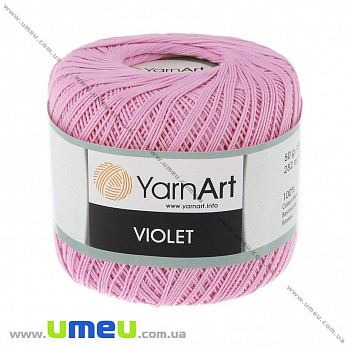 Пряжа YarnArt Violet 50 г, 282 м, Рожева світла 0319 (YAR-022955)