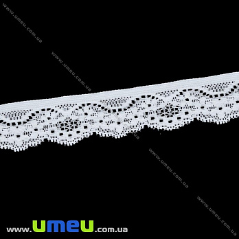 Кружево эластичное, 25 мм, Белое (LEN-010486)