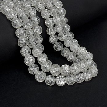 Намистини скляні Бите скло, 10 мм, Прозорі (BUS-057194)