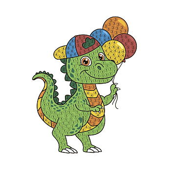 Набір алмазного живопису (наклейка) 11х10 см, Динозаврик (SXM-056480)