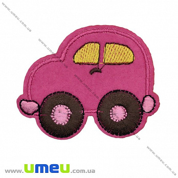 Термоаппликация детская Машинка, 6,5х5,5 см, Малиновая (APL-022230)