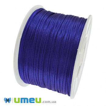 Атласный нейлоновый шнур, 1 мм, Синий (LEN-047428)