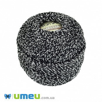 Пряжа YarnArt Camellia 25 г, 190 м, Серебристо-черная 412 (YAR-038388)