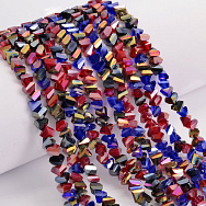 Намистини скляні скол (крихта), 6 мм, Синьо-червоні (BUS-044145)