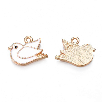 Підвіска метал. Голуб білий, Стійке покриття, 17х14 мм, Світле золото (POD-053545)