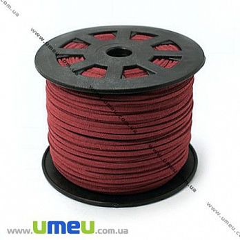 Замшевый шнур, 3 мм, Бордовый (LEN-011004)
