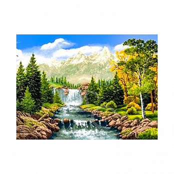 Набір алмазного живопису на підрамнику 50х40 см, Водоспад (SXM-051392)