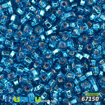 Бісер чеський 8/0, №67150, Синій, Блискучий (квадратна серединка) (BIS-005305)