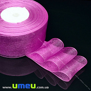Лента из органзы, 40 мм, Малиновая (LEN-016608)