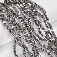 Намистини скляні скол (крихта), 4 мм, Сріблясті (BUS-060938)