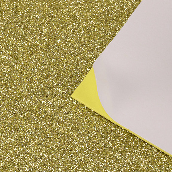 Фоаміран глітерний на клейовій основі, 2 мм, Золотистий, 20х30 см (FOM-056431)