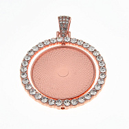 Основа круглая вращающаяся со стразами, 54х42 мм, 30 мм, Розовое золото (OSN-059440)