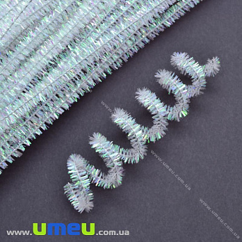 Синельная проволока, Белая блестящая, 30 см (DIF-018000)