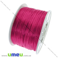 Атласний нейлоновий шнур, 1 мм, Малиновий (LEN-012268)