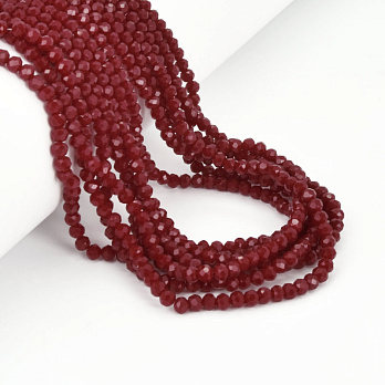 Намистини ронделі, 3,5х3 мм, Бордові (BUS-057219)