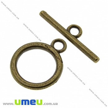 Тогл Круглий, 18х14 мм, Антична бронза (ZAM-010996)