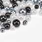 Намистини пластикові Круглі, Перли, 6-10 мм, Мікс чорно-білий (BUS-059768)